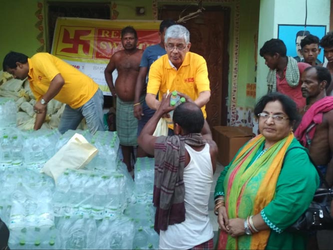 Distribution of needful materials with miniral water in the FANI affected area